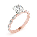 Elegant 14kt White Gold Marquise Semi-Mount Diamond Engagement Ring Setting (1/2 ct tw)
