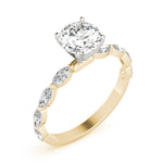 Elegant 14kt White Gold Marquise Semi-Mount Diamond Engagement Ring Setting (1/2 ct tw)