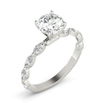 Elegant 14kt White Gold Marquise Semi-Mount Diamond Engagement Ring Setting (1/2 ct tw)