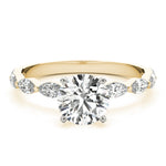 Elegant 14kt White Gold Marquise Semi-Mount Diamond Engagement Ring Setting (1/2 ct tw)