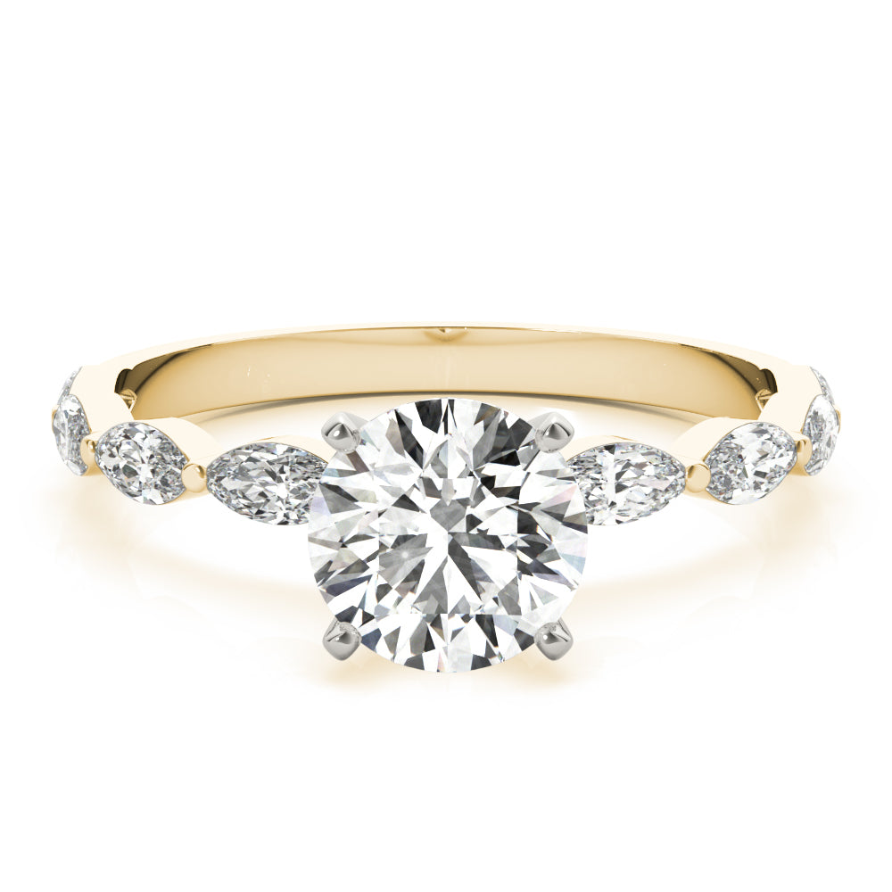 Elegant 14kt White Gold Marquise Semi-Mount Diamond Engagement Ring Setting (1/2 ct tw)