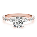 Elegant 14kt White Gold Marquise Semi-Mount Diamond Engagement Ring Setting (1/2 ct tw)