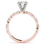 Elegant 14kt White Gold Marquise Semi-Mount Diamond Engagement Ring Setting (1/2 ct tw)