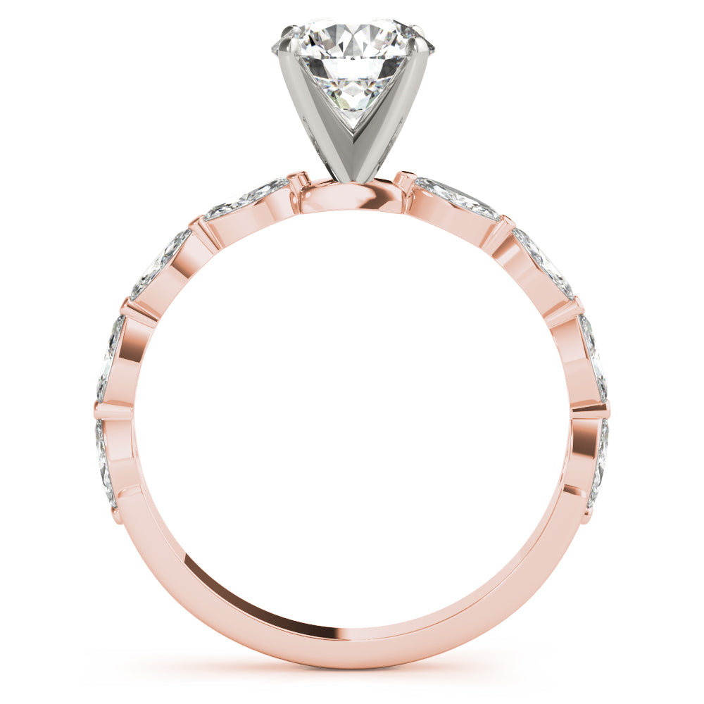 Elegant 14kt White Gold Marquise Semi-Mount Diamond Engagement Ring Setting (1/2 ct tw)