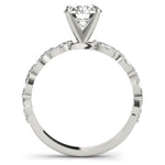 Elegant 14kt White Gold Marquise Semi-Mount Diamond Engagement Ring Setting (1/2 ct tw)