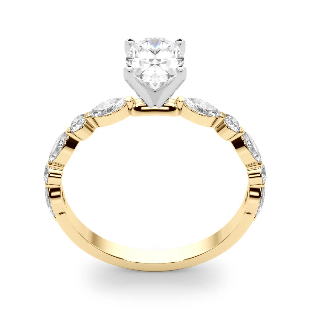 Elegant 14kt White Gold Marquise Semi-Mount Diamond Engagement Ring Setting (1/2 ct tw)