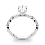 Elegant 14kt White Gold Marquise Semi-Mount Diamond Engagement Ring Setting (1/2 ct tw)