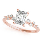 Stunning 14K White Gold Emerald Cut Engagement Ring Semi-Mount - 1/3 ct tw Center Stone Setting