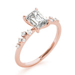 Stunning 14K White Gold Emerald Cut Engagement Ring Semi-Mount - 1/3 ct tw Center Stone Setting
