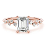 Stunning 14K White Gold Emerald Cut Engagement Ring Semi-Mount - 1/3 ct tw Center Stone Setting