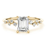 Stunning 14K White Gold Emerald Cut Engagement Ring Semi-Mount - 1/3 ct tw Center Stone Setting