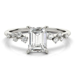 Stunning 14K White Gold Emerald Cut Engagement Ring Semi-Mount - 1/3 ct tw Center Stone Setting