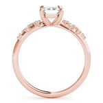 Stunning 14K White Gold Emerald Cut Engagement Ring Semi-Mount - 1/3 ct tw Center Stone Setting