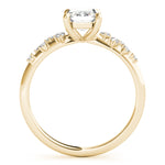 Stunning 14K White Gold Emerald Cut Engagement Ring Semi-Mount - 1/3 ct tw Center Stone Setting