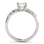 Stunning 14K White Gold Emerald Cut Engagement Ring Semi-Mount - 1/3 ct tw Center Stone Setting