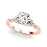 Exquisite 14kt White Gold Marquise and Round Diamond Engagement Ring - 3/8 ct TW SI1-SI2, G-H