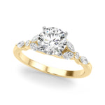 Exquisite 14kt White Gold Marquise and Round Diamond Engagement Ring - 3/8 ct TW SI1-SI2, G-H