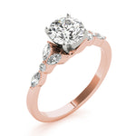 Exquisite 14kt White Gold Marquise and Round Diamond Engagement Ring - 3/8 ct TW SI1-SI2, G-H
