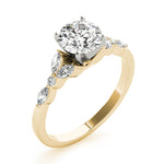 Exquisite 14kt White Gold Marquise and Round Diamond Engagement Ring - 3/8 ct TW SI1-SI2, G-H