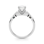 Exquisite 14kt White Gold Marquise and Round Diamond Engagement Ring - 3/8 ct TW SI1-SI2, G-H