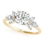 Exquisite Marquise Cut Engagement Ring with Side Accents in 14kt White Gold