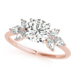 Exquisite Marquise Cut Engagement Ring with Side Accents in 14kt White Gold