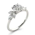 Exquisite Marquise Cut Engagement Ring with Side Accents in 14kt White Gold