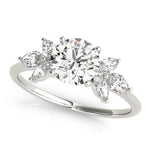 Exquisite Marquise Cut Engagement Ring with Side Accents in 14kt White Gold