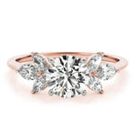 Exquisite Marquise Cut Engagement Ring with Side Accents in 14kt White Gold