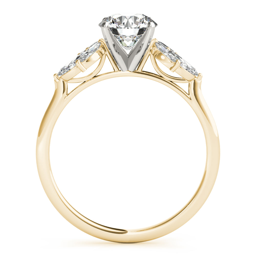 Exquisite Marquise Cut Engagement Ring with Side Accents in 14kt White Gold