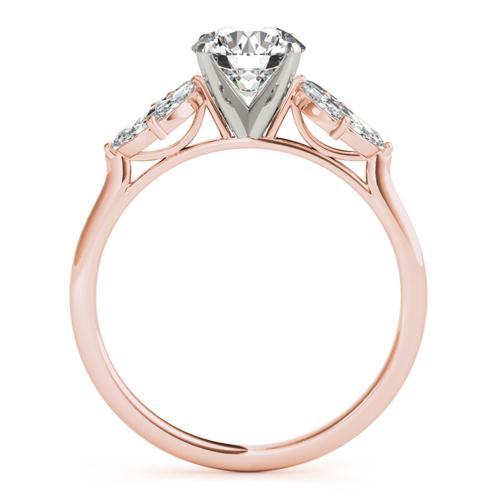 Exquisite Marquise Cut Engagement Ring with Side Accents in 14kt White Gold