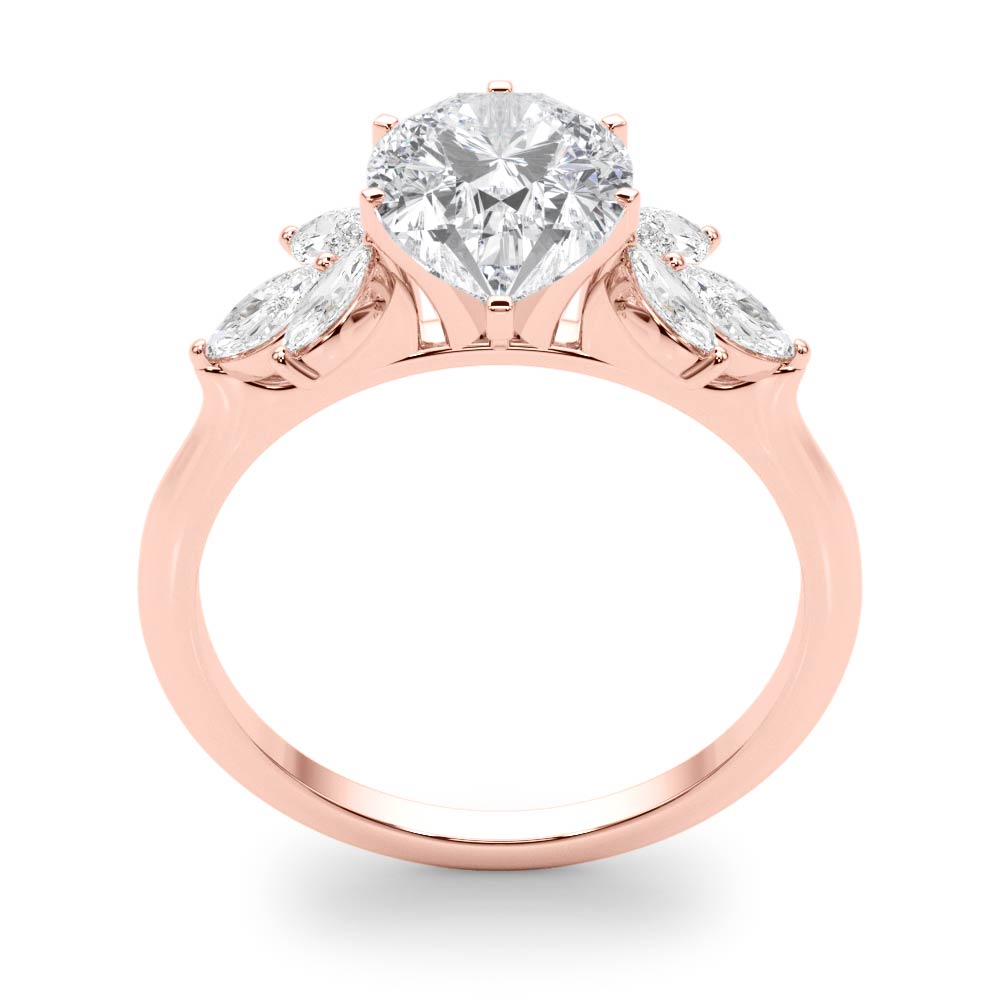 Exquisite Marquise Cut Engagement Ring with Side Accents in 14kt White Gold