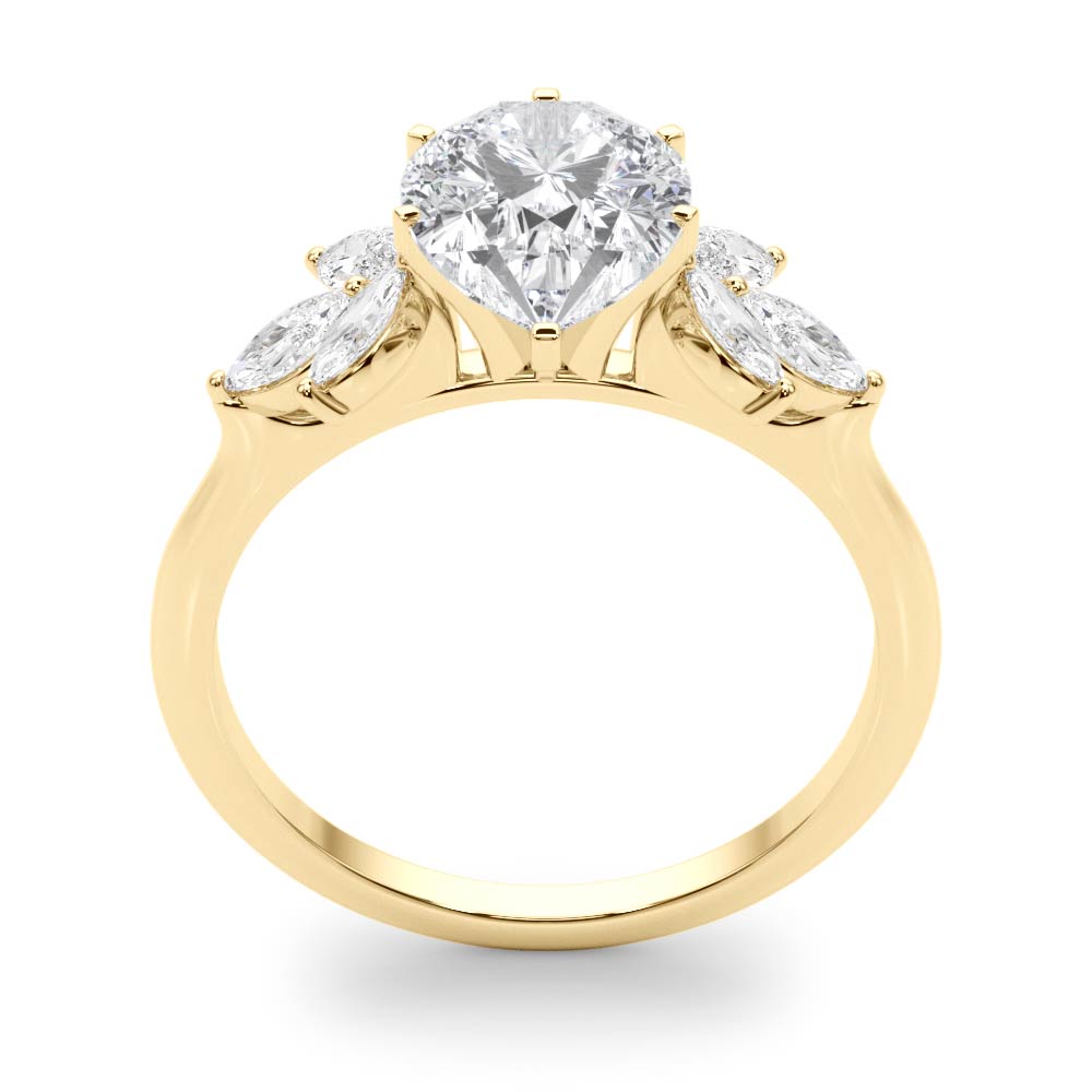 Exquisite Marquise Cut Engagement Ring with Side Accents in 14kt White Gold