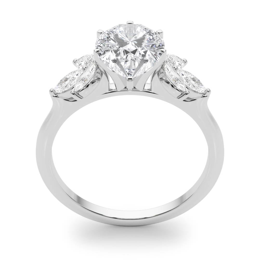 Exquisite Marquise Cut Engagement Ring with Side Accents in 14kt White Gold