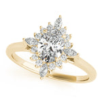 Elegant 14kt White Gold Oval Semi-Mount Fashion Ring - Customizable Center Stone