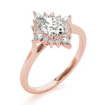 Elegant 14kt White Gold Oval Semi-Mount Fashion Ring - Customizable Center Stone