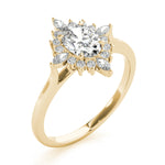 Elegant 14kt White Gold Oval Semi-Mount Fashion Ring - Customizable Center Stone