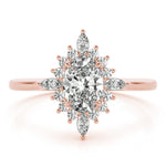 Elegant 14kt White Gold Oval Semi-Mount Fashion Ring - Customizable Center Stone