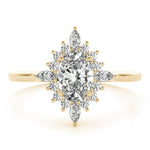 Elegant 14kt White Gold Oval Semi-Mount Fashion Ring - Customizable Center Stone
