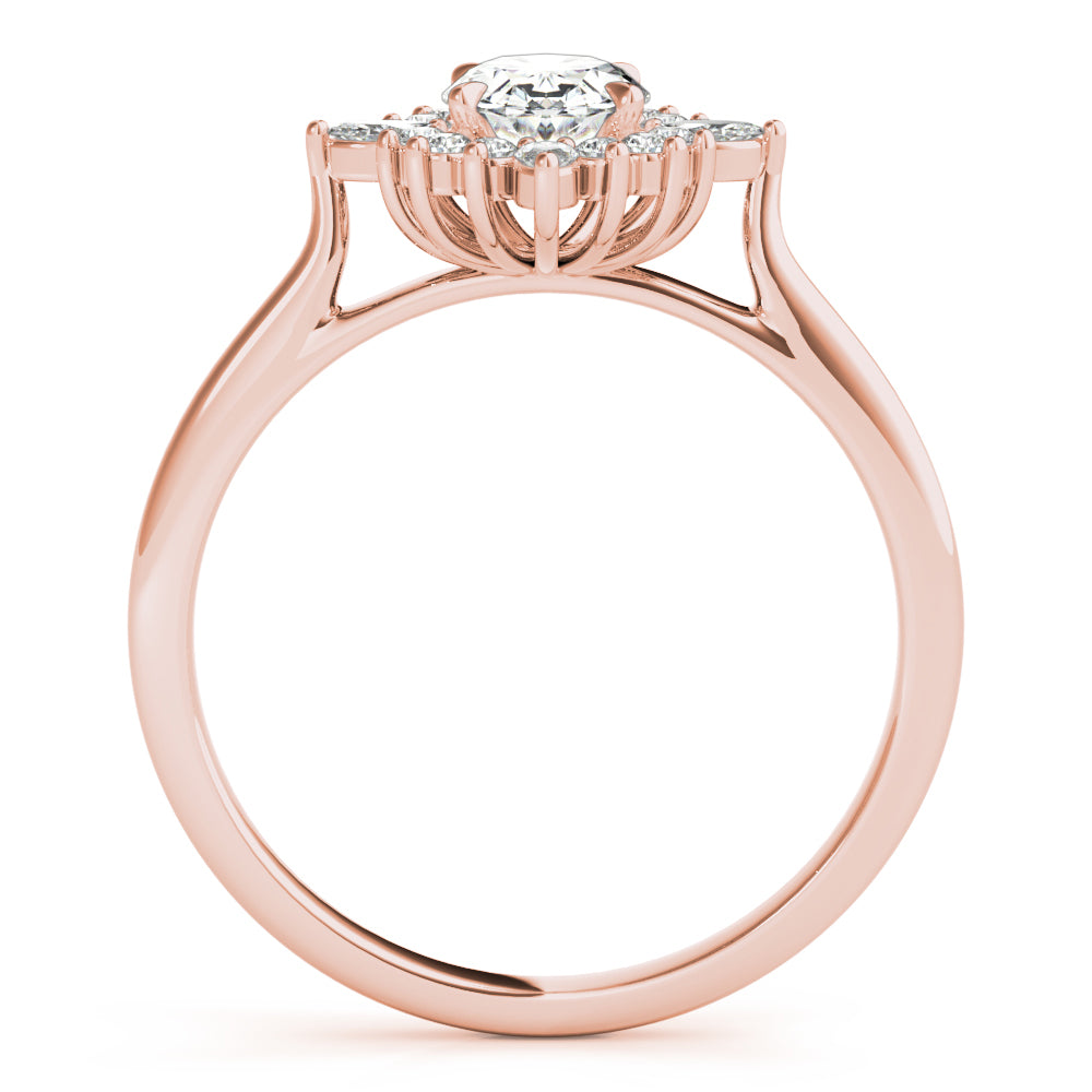 Elegant 14kt White Gold Oval Semi-Mount Fashion Ring - Customizable Center Stone