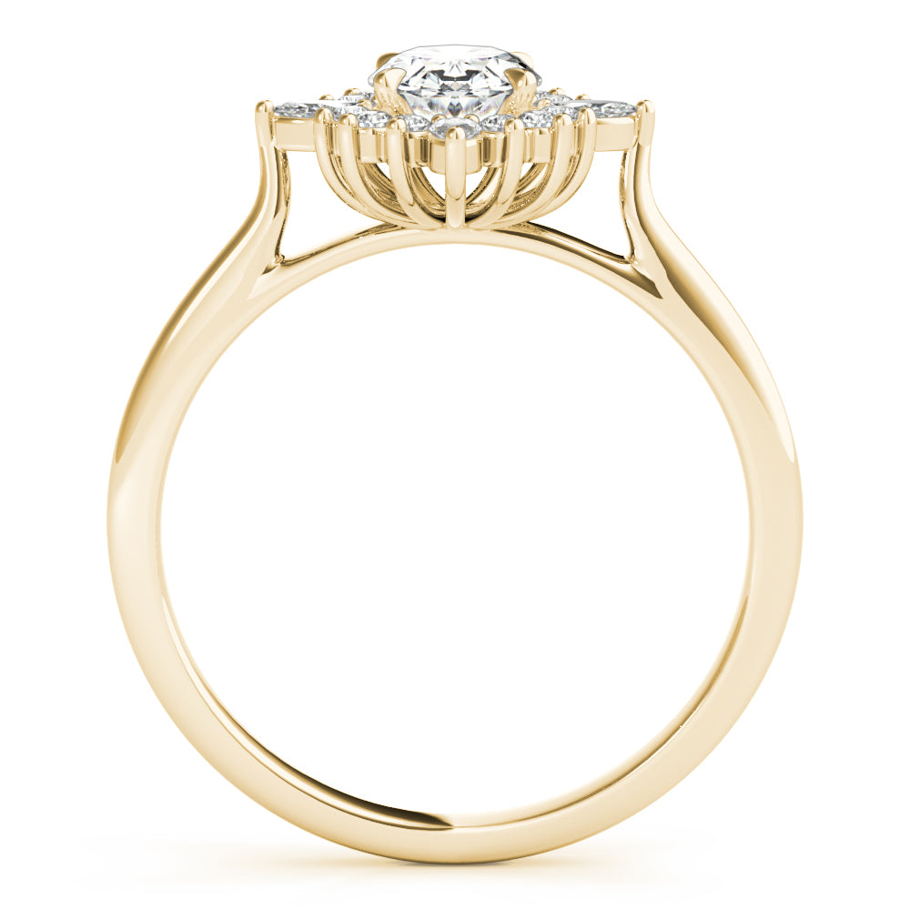Elegant 14kt White Gold Oval Semi-Mount Fashion Ring - Customizable Center Stone