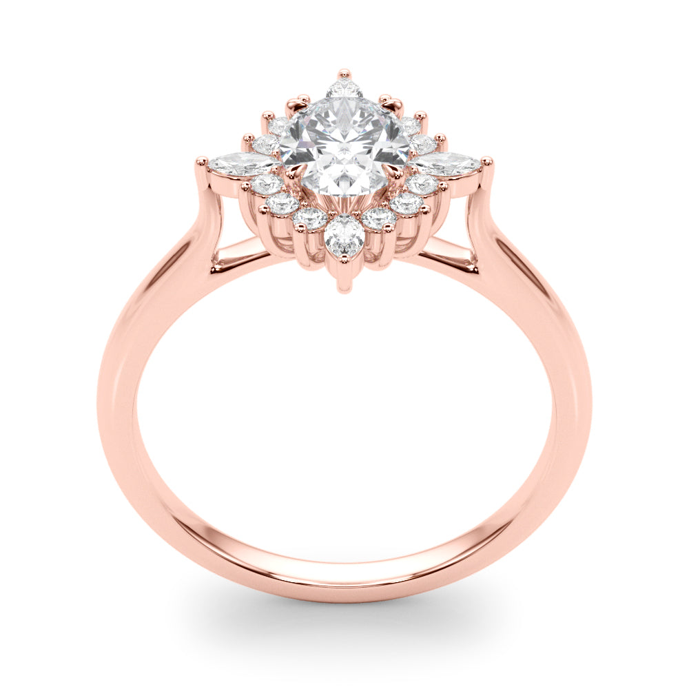 Elegant 14kt White Gold Oval Semi-Mount Fashion Ring - Customizable Center Stone