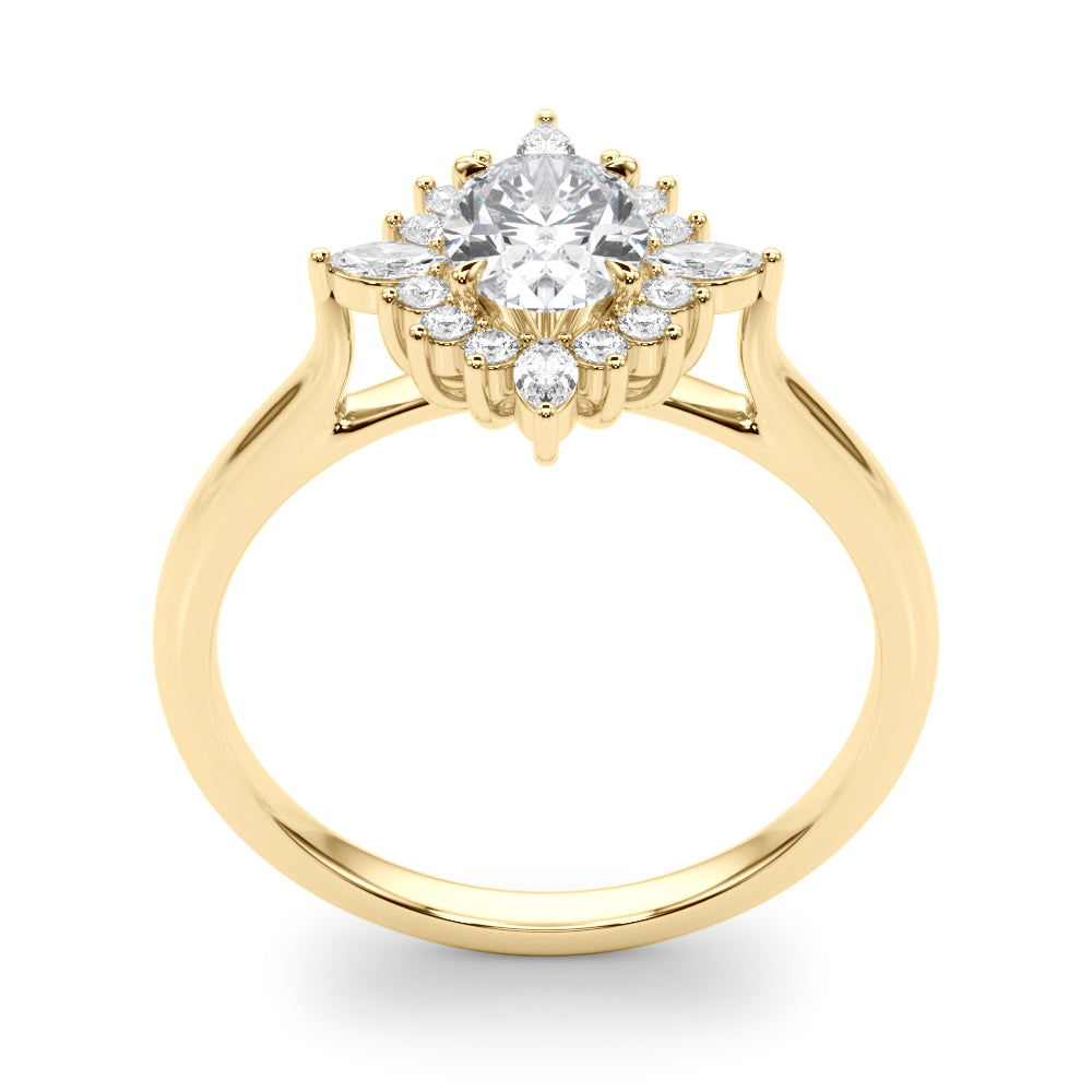 Elegant 14kt White Gold Oval Semi-Mount Fashion Ring - Customizable Center Stone