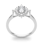 Elegant 14kt White Gold Oval Semi-Mount Fashion Ring - Customizable Center Stone