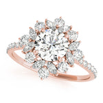 Elegant 14kt White Gold Round Cut Solitaire Engagement Ring Setting - 3/4 ct TW SI2, H-I