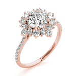 Elegant 14kt White Gold Round Cut Solitaire Engagement Ring Setting - 3/4 ct TW SI2, H-I