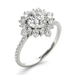 Elegant 14kt White Gold Round Cut Solitaire Engagement Ring Setting - 3/4 ct TW SI2, H-I