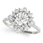 Elegant 14kt White Gold Round Cut Solitaire Engagement Ring Setting - 3/4 ct TW SI2, H-I