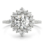 Elegant 14kt White Gold Round Cut Solitaire Engagement Ring Setting - 3/4 ct TW SI2, H-I