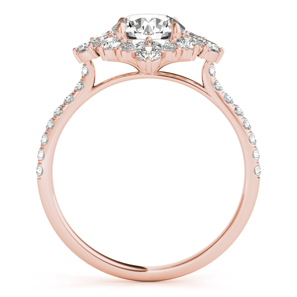 Elegant 14kt White Gold Round Cut Solitaire Engagement Ring Setting - 3/4 ct TW SI2, H-I